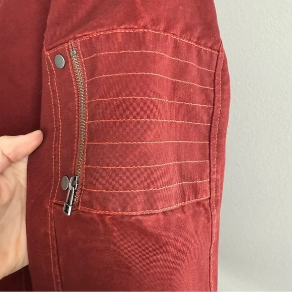 Kuhl Burr Red Patina Dye Moto Jacket Size Small - Picture 11 of 16